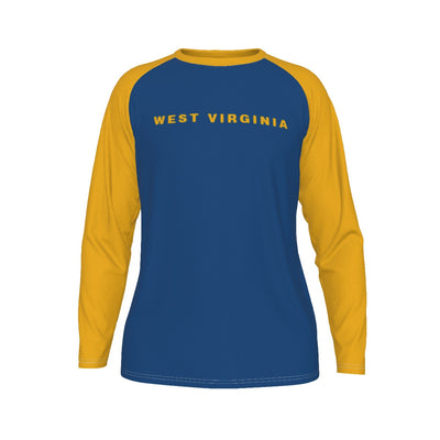 Universidad de Virginia Occidental - Camiseta de manga larga Mountaineers con mangas raglán