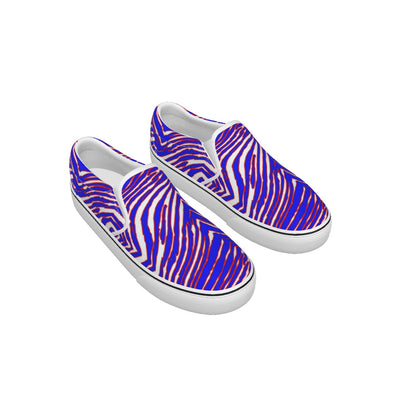 Nfl Football Buffalo Bills zubaz zebra print   Kid's Slip On Sneakers