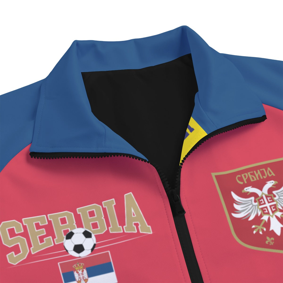 Ретро јакна са оковратником репрезентације Србије Serbia football team jacket