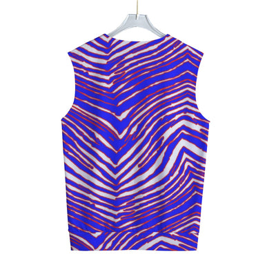 Camiseta sin mangas unisex con cuello en V y estampado de cebra de los Buffalo Bills de la NFL