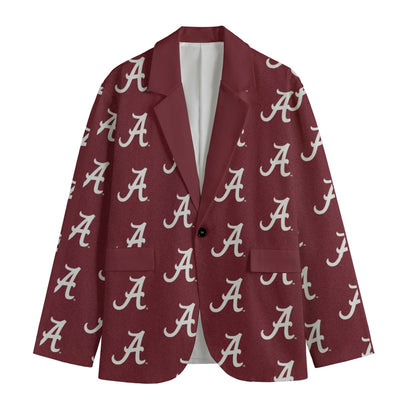 Alabama Crimson Tide Burgundy Casual Blazer with Flat Lapel Collar