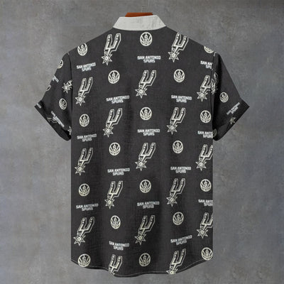 San Antonio Spurs Stand Collar Shirt|110GSM Imitation Flax