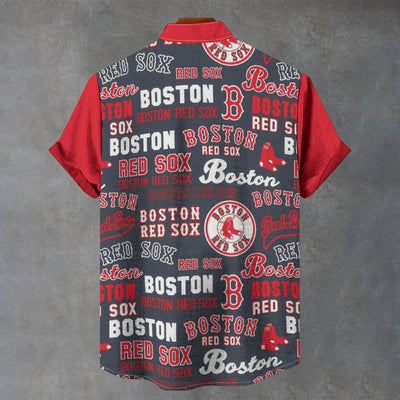 Boston Red Sox Stand Collar Linen Style Shirt for Ultimate Comfort