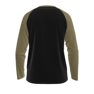Universidad de Colorado en Boulder - Camiseta de manga larga con mangas raglán de los Buffaloes