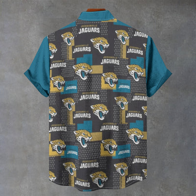 Jacksonville Jaguars Stand Collar Shirt|110GSM Imitation Flax