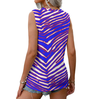 Chaleco deportivo para mujer con estampado de cebra de los Buffalo Bills de la NFL | ALGODÓN 180GSM