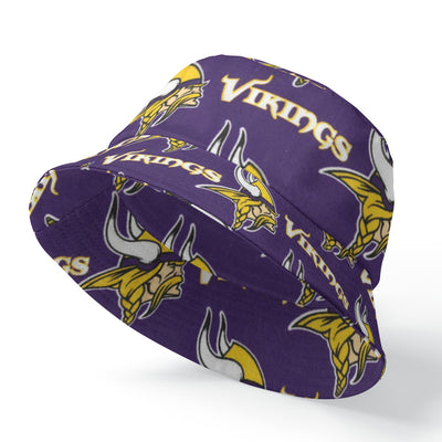 Minnesota Vikings Reversible Double-Sided Bucket Hat Fashionable Polyester Design