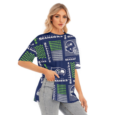 Seattle Seahawks Women's NFL Football Short Sleeve T-Shirt with Hem Split