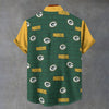 Green Bay Packers Stand Collar Shirt|110GSM Imitation Flax