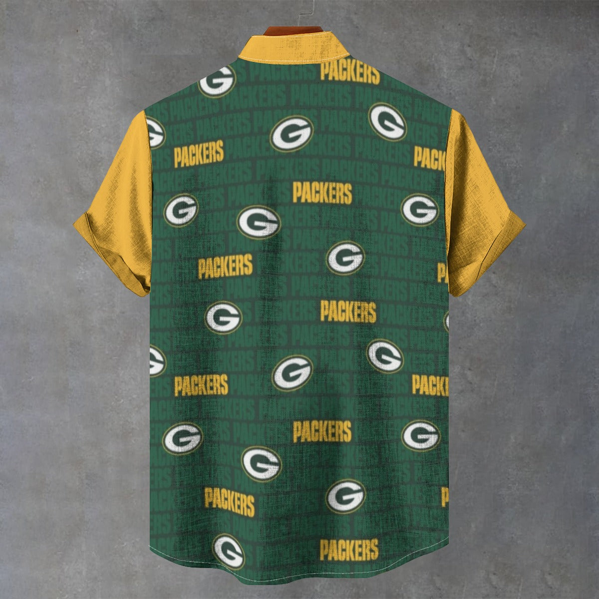 Green Bay Packers Stand Collar Shirt|110GSM Imitation Flax