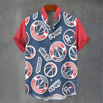 Washington Wizards Stand Collar Shirt|110GSM Imitation Flax - Jacketon