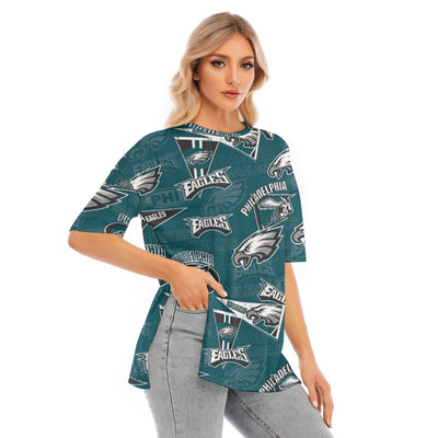 Philadelphia Eagles Women's Short Sleeve Hem Split T-Shirt
