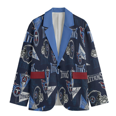 Blazer de cuello de solapa plana de los Tennessee Titans