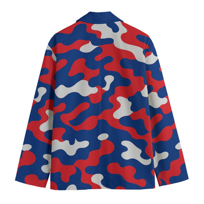 Blazer informal con cuello de solapa plana y estampado de camuflaje de los Buffalo Bills