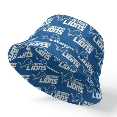 Detroit Lions Double-Sided Bucket Hat Fashionable and Versatile 100 Percent Polyester