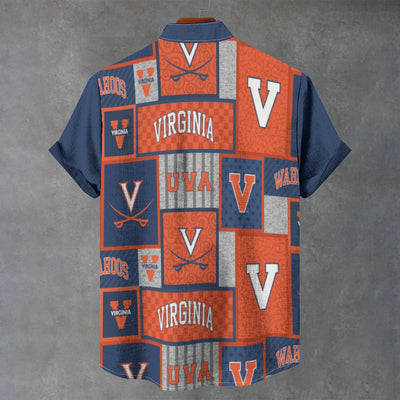 University of Virginia Cavaliers Stand Collar Shirt in 110GSM Imitation Flax