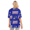New York Giants Women's Short Sleeve T-Shirt with Hem Split for Casual Style