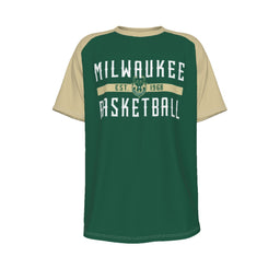 Milwaukee Bucks NBA Basketball Raglan Sleeve T-Shirt