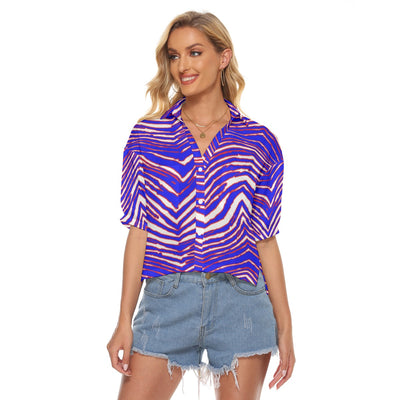 Camisetas de cuello en V para mujer con estampado de cebra de los Buffalo Bills de la NFL