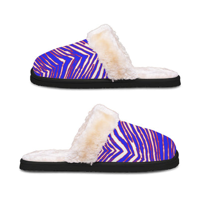 Nfl Football Buffalo Bills zubaz zebra print Home Plush Slippers