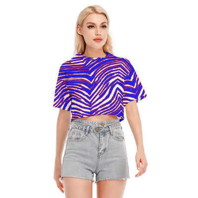 Camiseta corta con estampado de cebra de los Buffalo Bills de la NFL para mujer | Algodón de 190 g/m²