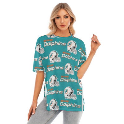 Miami Dolphins Women's Short Sleeve Hem Split T-Shirt