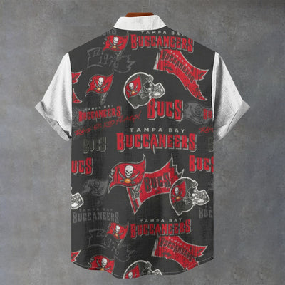 Tampa Bay Buccaneers Stand Collar Shirt|110GSM Imitation Flax