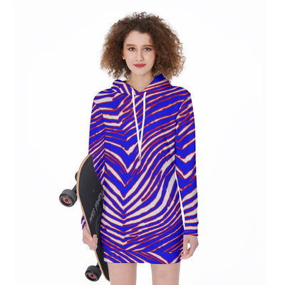 Sudadera con capucha larga para mujer con estampado de cebra de los Buffalo Bills de la NFL