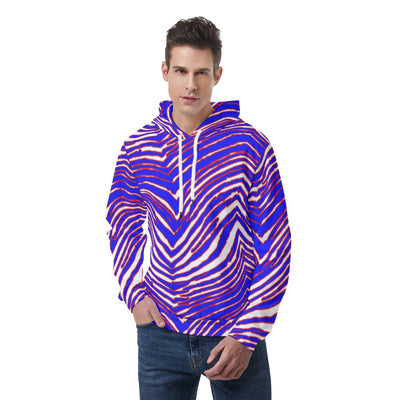 Sudadera con capucha y estampado de cebra de los Buffalo Bills de la NFL con capucha con estampado de doble cara
