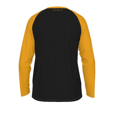 Universidad de Iowa - Camiseta de manga larga con mangas raglán de los Hawkeyes