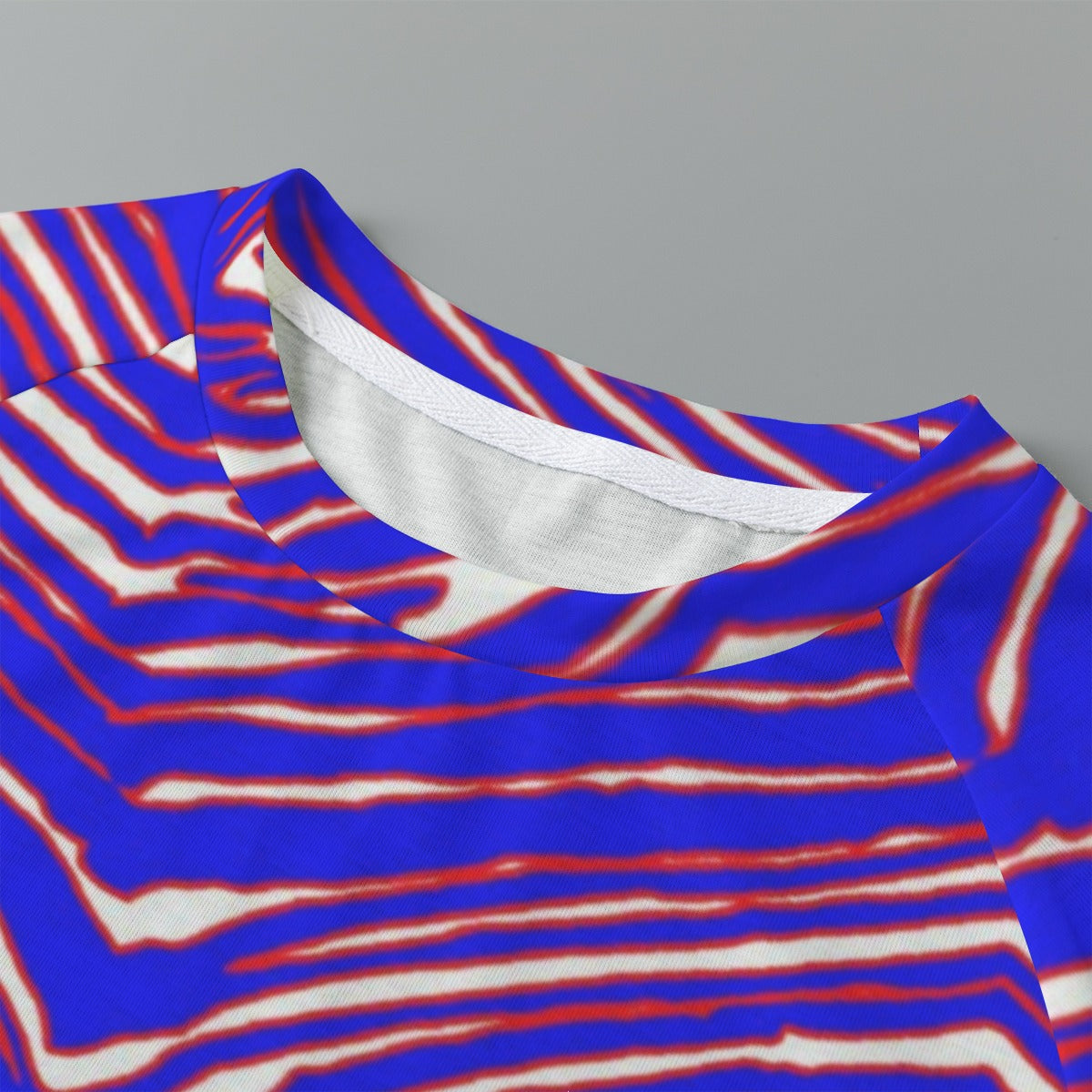 Camiseta corta raglán de manga corta para mujer con estampado de cebra de los Buffalo Bills de la NFL