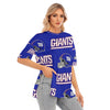 New York Giants Women's Short Sleeve T-Shirt with Hem Split for Casual Style