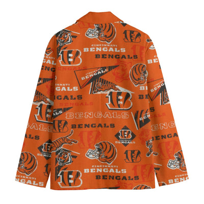 Blazer de cuello de solapa plana de los Cincinnati Bengals