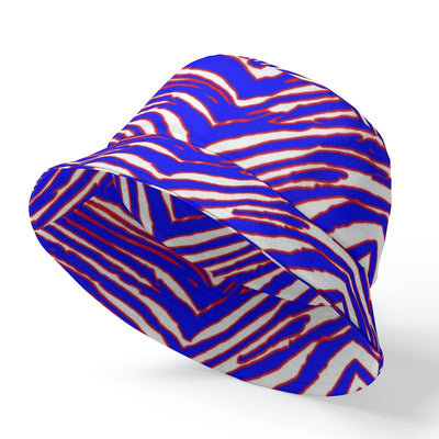 Sombrero de pescador con estampado de cebra de los Buffalo Bills de la NFL, con doble cara