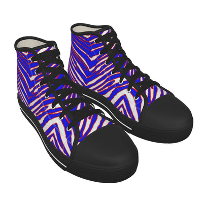 Zapatillas de lona con suela negra y estampado de cebra de los Buffalo Bills de la NFL