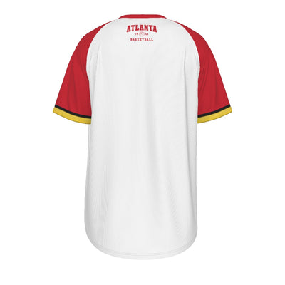 Atlanta Hawks 1946 vintage style basketball ba red wite raglan O-neck Short Sleeve T-shirt