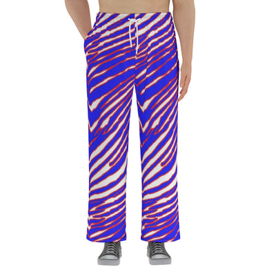 Pantalones anchos de punto unisex de polar con estampado de cebra de los Buffalo Bills de la NFL