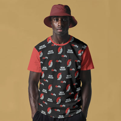 Portland Trail Blazers Seamless Pattern T-Shirt for Comfortable Daily Wear