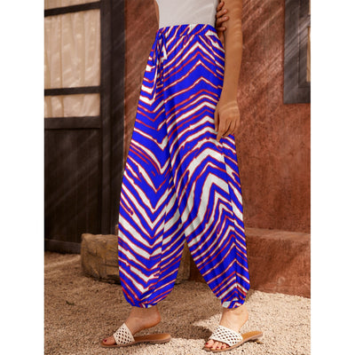 Pantalones de fútbol americano de la NFL Buffalo Bills con estampado de cebra Zubaz para mujer con bolsillos
