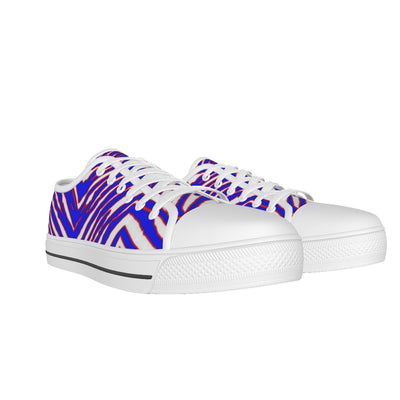 Zapatillas de lona con suela blanca y estampado de cebra de los Buffalo Bills de la NFL