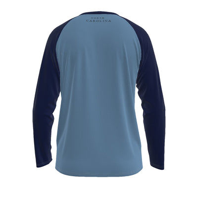 Universidad de Carolina del Norte en Chapel Hill - Camiseta de manga larga con mangas raglán de los Tar Heels