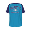 Camiseta de manga corta con cuello redondo y póster de los Charlotte Hornets