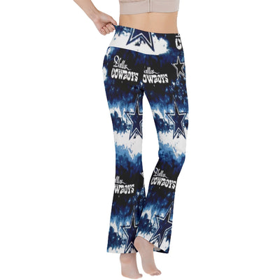 Nfl Football Dallas Cowboys tie dye Women's Reversible High-Waisted Yoga Pants