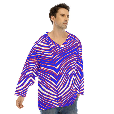 Camiseta de hockey sobre hielo con cuello en V y estampado de cebra de los Buffalo Bills de la NFL