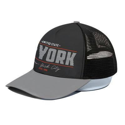 New York Unisex Trucker Hat With Black Half-mesh - Jacketon
