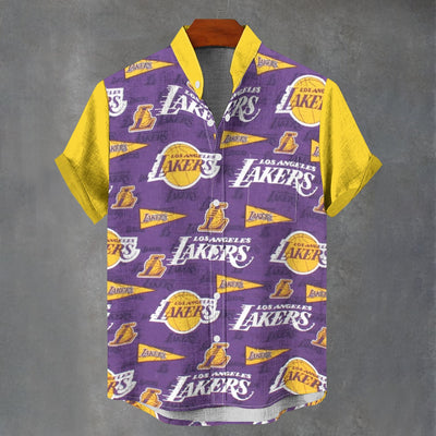 Camisa de cuello alto de Los Angeles Lakers | Lino sintético de 110 g/m²