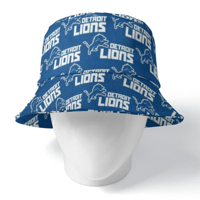 Detroit Lions Double-Sided Bucket Hat Fashionable and Versatile 100 Percent Polyester