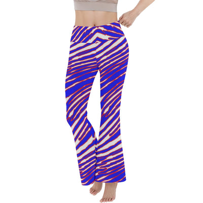 Pantalones de yoga reversibles de cintura alta para mujer con estampado de cebra de los Buffalo Bills de la NFL