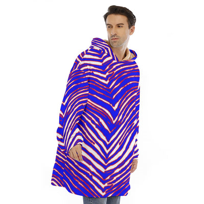 Manta unisex con capucha de forro polar sherpa y estampado de cebra de los Buffalo Bills de la NFL