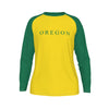 Universidad de Oregón - Camiseta de manga larga con mangas raglán de los Ducks